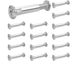 Allecto Plus - Verbindingsschroeven M6 voor meubels - 60 stuks - 32-42 mm - kastverbinders - meubelverbindingsschroeven - hulsschroeven - meubels.
