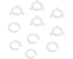 Allecto Plus - Verloopring Adapter E27 naar E14 Kunststof Lampenkap Ring - 10 Stuks - Wit- Voor Bedlampje Tafel Staande Lamp