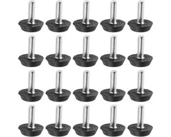 Allecto plus - Verstelbare Meubelnivelleringsvoet 20 Stuks - Tafelvoet Meubelschroef - Voor Stoelpoot - M6x20mm