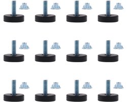 Allecto plus - Verstelbare Meubelpoten (12 stuks) voor Stoel en Tafel met Schroefdraad 1/4 inch