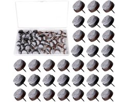 Allecto Plus - Viltglijders met spijkers voor tafel- en stoelpoten - 60 stuks - 20 mm - Stoelbeschermers - Parketglijders - Inclusief plastic doos - Zwarte en bruine nagels - Vloerbescherming - Meubelaccessoires