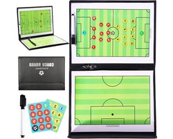 Allecto Plus - Voetbal Trainer Tactisch Bord | Magnetisch Strategiebord | Opvouwbaar Notitieboek | Pen en Pionnen | Draagbaar Trainingsmatch.