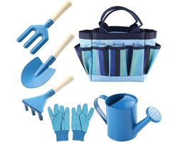 Allecto Plus - Voor de kleine tuinier: Set van 6 buitenspeelgoed voor kinderen (Blauw)