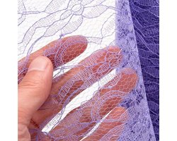 Allecto Plus - Voor Lace Tafelloper 30 cm x 9 m - Paars - Tafeldecoratie voor Keuken, Eettafel, Bruiloft & Evenement - Herfst & Kerst Thema