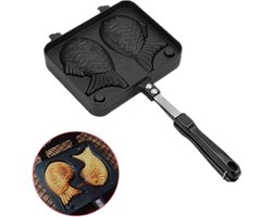 Allecto plus - Wafelijzer Pan voor Vis Taart - Anti-aanbak Bakvormen - Aluminium Vorm - Dubbele Vis Cake Bakken Tools - Roestvrij staal Dessert Koekenpan