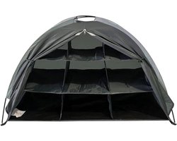 Allecto Plus - Waterdichte Opbergkast voor Outdoor en Camping - Grijs 128x55x75cm met 9-plank Schoenenrek