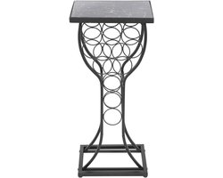 Allecto Plus - Wijnracks van metaal in zwart met elegante marmeren top voor stijlvolle wijnopslag en display