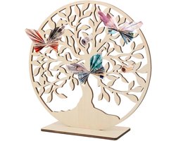 Allecto Plus - Woondecoraties levensboom hout voor thuis - Huishoudelijke artikelen cadeau-idee - Houten boom des levens decoratie - DIY houten huisdecoratie - Bruiloftsdecoraties - Ambachtelijk ontwerp - Ontwerpfiguur voor huiselijke sfeer
