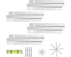 Allecto Plus - Z-klemmen set van 8 stuks voor 15 cm French Cleat ophangrail - inclusief schroeven - wandhouder voor foto's, spiegels, kunstwerken en schilderijen