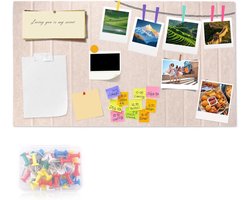 Allecto Plus - Zelfklevend Kurkbord 60x40cm met Foto's Prikken - Decoratief Bulletin Board voor Kantoren en Huizen - Opvouwbaar Displaybord met Vilten Bord - Wanddecoratie voor School - 30 Pinnen Inbegrepen