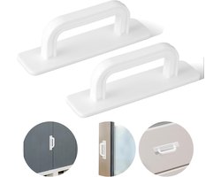 Allecto Plus - Zelfklevende handgrepen 2 stuks wit 100 mm - Balkondeurgreep - Buiten kastgrepen - Meubelgrepen - Keukenkasten kledingkast - Geen boren nodig - 30% korting