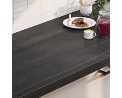 Allecto Plus - Zelfklevende Houten Meubelfolie Zwart 60CMx5M voor Werkblad Kast Muur - Decorfolie Natuur Behang Vintage look - Keuken Slaapkamer Renovatie