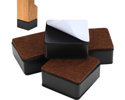 Allecto Plus - Zelfklevende Meubelverhogingen van Koolstofstaal - Set van 4 - 3 cm Hoog - Antislip - Voor Meubelpoten - Diameter 6 cm - Zwart - Geschikt voor Bank, Salontafel, Kast, Bed, Bureau