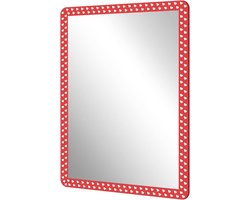 Allecto Plus - Zelfklevende wandspiegel 40 x 30 cm - Acrylspiegel met hartpatroon - Plakspiegel voor muren - Slaap- en kledingkastdeur - Schattig cadeau-idee voor meisjes en vrouwen.