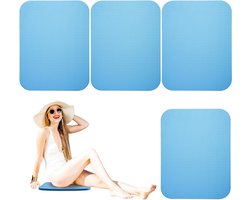 Allecto Plus - Zitmat bij het Zwembad van Zacht Eva-Schuim in Blauw | Zwembadligstoel Zitkussens voor Strandontspanning | Set van 4 | Schoon Zwembadkussen | Loungen in Zwembaden