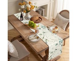 Allecto plus - Zomergroene Eucalyptus bladeren tafelloper - Jute tafelloper 32 x 183 cm - Eettafel decoratie - Thuis en bruiloft feestdecoraties