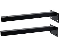 Allecto plus - Zwevende Beugels voor Planken 8 Inch - Wandmontage Heavy Duty Plankbeugels - Industriële Decoratieve Rekken - Zwart 2 Pack