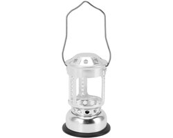 Allecto - Portable Candle Lantern - Outdoor Lamp - Geschikt voor Camping - Blauw - Vintage Decoratief - Hanglamp met Glas - Rubber Basis - Geschikt...