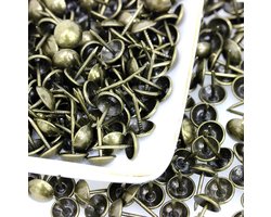 Allecto Premium - 500 stuks meubelnagels vintage brons decoratieve nagels meubels - antieke siernagels duimpijkpunten punaises - voor stoel bed - 11 x 17 mm