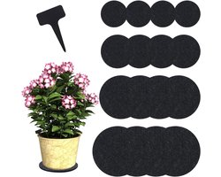 Allecto Premium - Absorberende waterdichte plantenonderzetters - Set van 16 - Omkeerbaar - Diverse maten - Kurk - Kamerplanten - Binnenshuis - Bescherming oppervlak - Duurzaam.