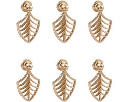Allecto Premium - Bladvormige Gouden Drop Hanger Pull Handvat Set van 6 Stuks - Enkel Gat Hardware voor Garderobe Kasten - Stijlvolle Kast Handvatten
