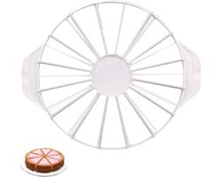 Allecto Premium - Cake Divider Cutter voor 14/16 Delen - Brood Cake Divider - Taart Snijder - Cheesecake Snijder - Bakvorm Keukengereedschap - Wit 1 Stuk