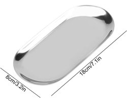 Allecto Premium - Decoratief dienblad roestvrij staal 18 cm Scandinavische stijl - taartbord spiegel cosmetica sieraden display keuken badkamer woonkamer zilver