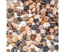 Allecto Premium - Gepolijste rivierkiezelstenen van 450 g - Decoratieve stenen voor tuin en vaasdecoratie - Landschapsarchitectuur en vetplantenstyling