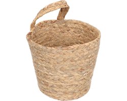 Allecto Premium - Geweven hangende mand van zeegras voor wanddecoratie en opbergen - ideaal voor keuken, badkamer en tuin - met bloempotten, fruitmand, eiermand.