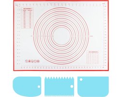 Allecto Premium - Grote Herbruikbare Siliconen Bakmat 70 x 50 cm - Deegmat met Maatverdeling - Uitrolmat voor Deeg, Macarons, Koekjes en Pizza
