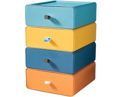 Allecto Premium - Ladeboxen organizers stapelbaar voor grote inhoud - Set van 4 stuks in 4 kleuren