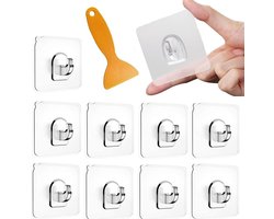 Allecto Premium - Magische transparante haken (24 stuks) voor handdoeken - zelfklevend - waterdicht - keuken en badkamer - max. 10 kg draagkracht