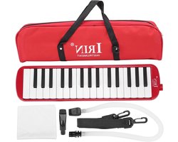 Allecto Premium - Melodica 32 Key Muziekinstrument met Draagtas voor Beginners en Volwassenen (rood)