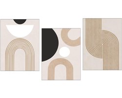 Allecto Premium - Modern en Trendy 3-Delig Wanddecoratie Set - Ideaal voor Woonkamer en Slaapkamer - Boho Styling - 30x40cm