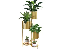 Allecto Premium - Opvouwbaar 6-Tier Plantenrek voor Bloempotten - Metaal - Patio Tuin - Woonkamer - Goud - Decoratief Bloemenstandaard