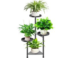 Allecto Premium - Plantenstandaard Metaal 4 niveaus Plantenrek Plantenstandaard Plantenbak Binnen & Buiten Bloempotten Hoek Tuin