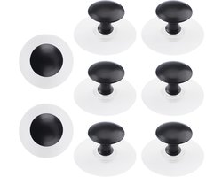 Allecto Premium - Roestvrijstalen ladeknoppen - Set van 8 - Zelfklevend - 25 cm - Zwart - Voor glazen kasten en lades