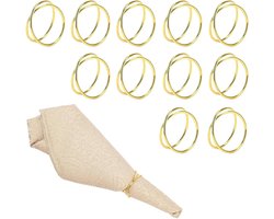 Allecto Premium - Set van 12 goudkleurige ronde servetten voor feestjes en diners - Duurzaam design met dubbele cirkel spiraalbinding