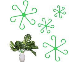 Allecto Premium - Set van 4 plantensteunringen voor planten - Kunststof plantenondersteuners voor bloemen, rozen en tomaten - Tuinaccessoires houders - Duurzame steunpalen