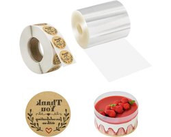 Allecto Premium - Taarthalsband voor bakken decoratie - transparante taartring met afdichtmiddel - acetaatvezel - taart accessoires