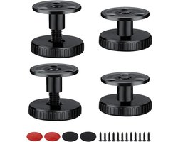 Allecto Premium - Verstelbare meubelpoten 4 stuks - Hoogte verstelbare poten van 27 tot 40 mm - Voor tafels en kasten - Boorbaar of zelfklevend