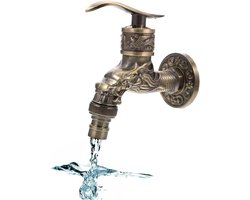 Allecto Premium - Vintage Waterkraan Tuin Antiek Nostalgische Draakkraan Zink Tuin Wastafel voor Thuis Keuken Badkamer Tuin