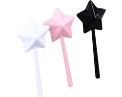 Allecto Premium - Zout- en peperstrooier set in stervorm - Kruidendispenser - Navulbaar - Roze/Wit - Verpakking van 3 stuks