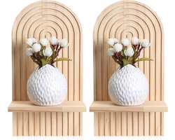 Allecto Premium - Zwevend houten wandrek voor boho decoratie in natuurlijke stijl voor woonkamer, kinderkamer en slaapkamer