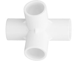 Allecto- PVC Pijp Connector Set Kit - Elleboog Fittings - 4 Manieren - 25mm - voor DIY Waterleidingen Meubels Kas Tent - wit 10 Stuks.