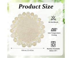 Allecto - Ronde kant Doily - holle druk - roze - koffietafelkleed - geborduurde tafeltopper - kant placemats - dressoirs en eindtafels cover - 60 x 60 cm