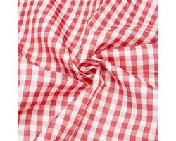 Allecto- Rood Geruite Gingham Stof - Polyester - Naaien Doek - Buffalo Plaid Stof - Quilten Tafelkleden - Gordijnen - DIY Ambachten - Kerst - Thanksgiving - Woondecoratie.