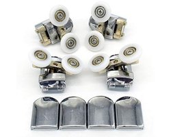 Allecto - Set met 4 wielen voor douchedeuren - Douchecabine Reserveonderdelen - 25 mm Wieldiameter - Geschikt voor Glazen Deuren - Duurzaam en Roes...