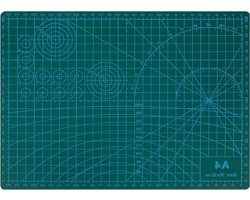 Allecto- Snijmatten - A4-formaat - Met bedrukte geleiderastlijnen - Handwerk - Stof - Quilten - Naaien - Scrapbooking - Geschikt voor diverse projecten - Geel met rasterlijnen - Duurzame snijplanken en onderleggers