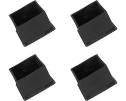 Allecto- Stoelpoten eindafdekking - PVC meubelpoten - Vloerbescherming 4 stuks - Geschikt voor vierkante meubelpoten - Zwart - bank, tafel, terrassen stoelen